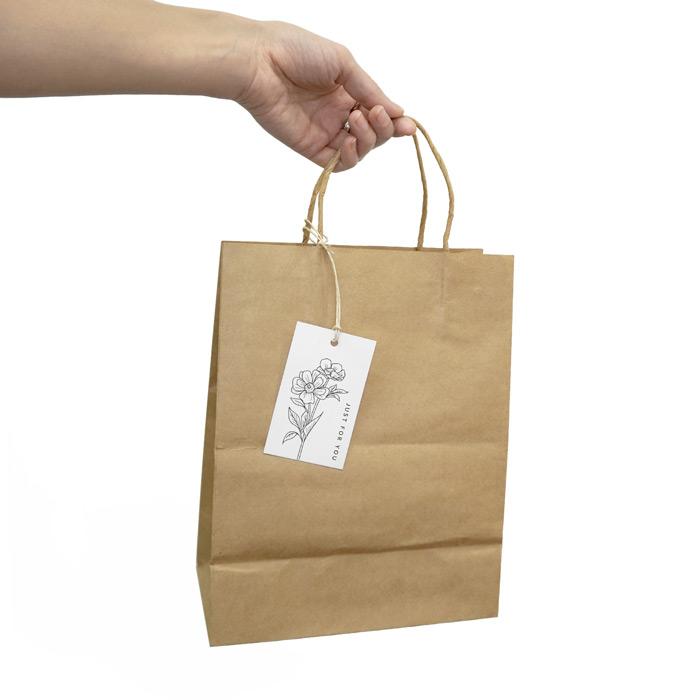 ギフトバッグ コットンバッグ ペーパーバッグ タグ付き クラフトバッグ