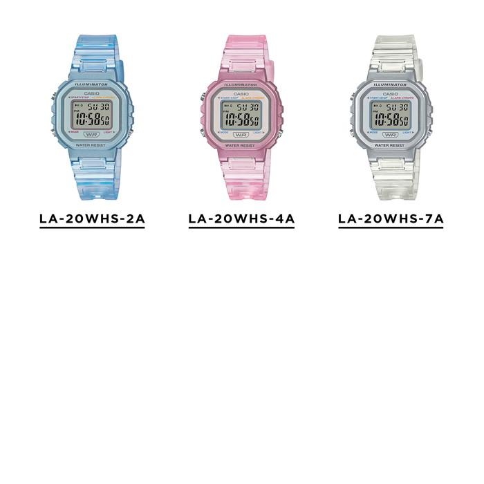 並行輸入品 10年保証 日本未発売 CASIO STANDARD LADYS カシオ スタンダード LA-20WHS 腕時計 時計 ブランド レディース チープ チプカシ デジタル 日付 クリア｜timelovers｜05