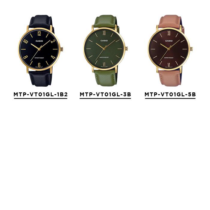 CASIO STANDARD カシオ MTP-VT01GL 腕時計 時計 ブランド メンズ レディース チープカシオ チプカシ アナログ レザー 日本未発売 ギフト プレゼントの画像