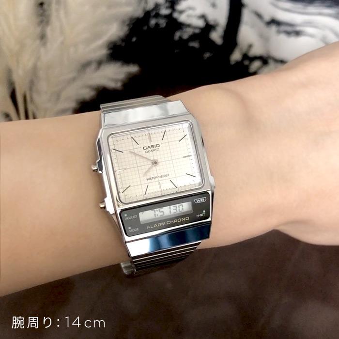 CASIO STANDARD MENS カシオ AQ-800 腕時計 時計 ブランド メンズ レディース チープカシオ チプカシ アナデジ 日付 角型 メタル ギフト プレゼントの画像
