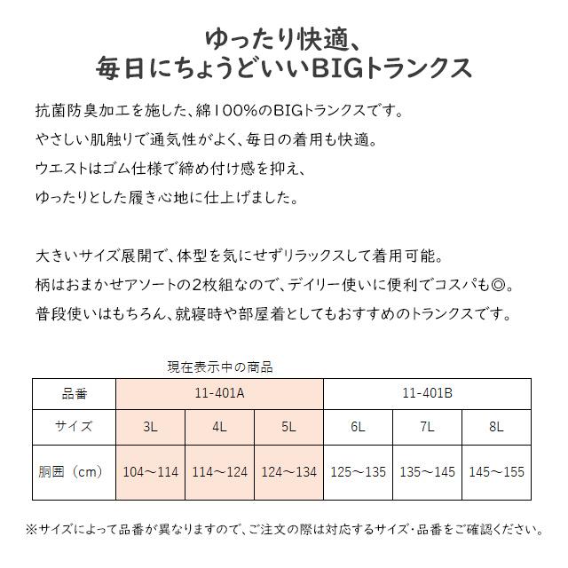肌着 トランクス 前開き 2枚組 ランダム メンズ 男性 下着 先染め 綿100% 大きいサイズ チェック ストライプ パンツ 大人 3L 4L 5L |  | 03