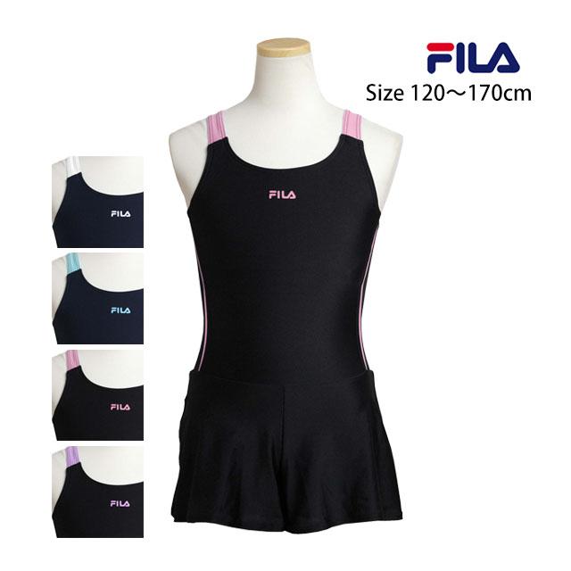 スクール水着 女子 女の子 フィラ Fila キュロット ワンピース水着 学校 小学生 キッズ ジュニア 水着 子供 1cm
