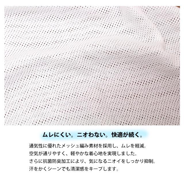 肌着 半袖 U首 シャツ 2枚組 メンズ 男性 下着 吸汗速乾 抗菌防臭加工 メッシュ編 インナー 大人 M L LL |  | 03