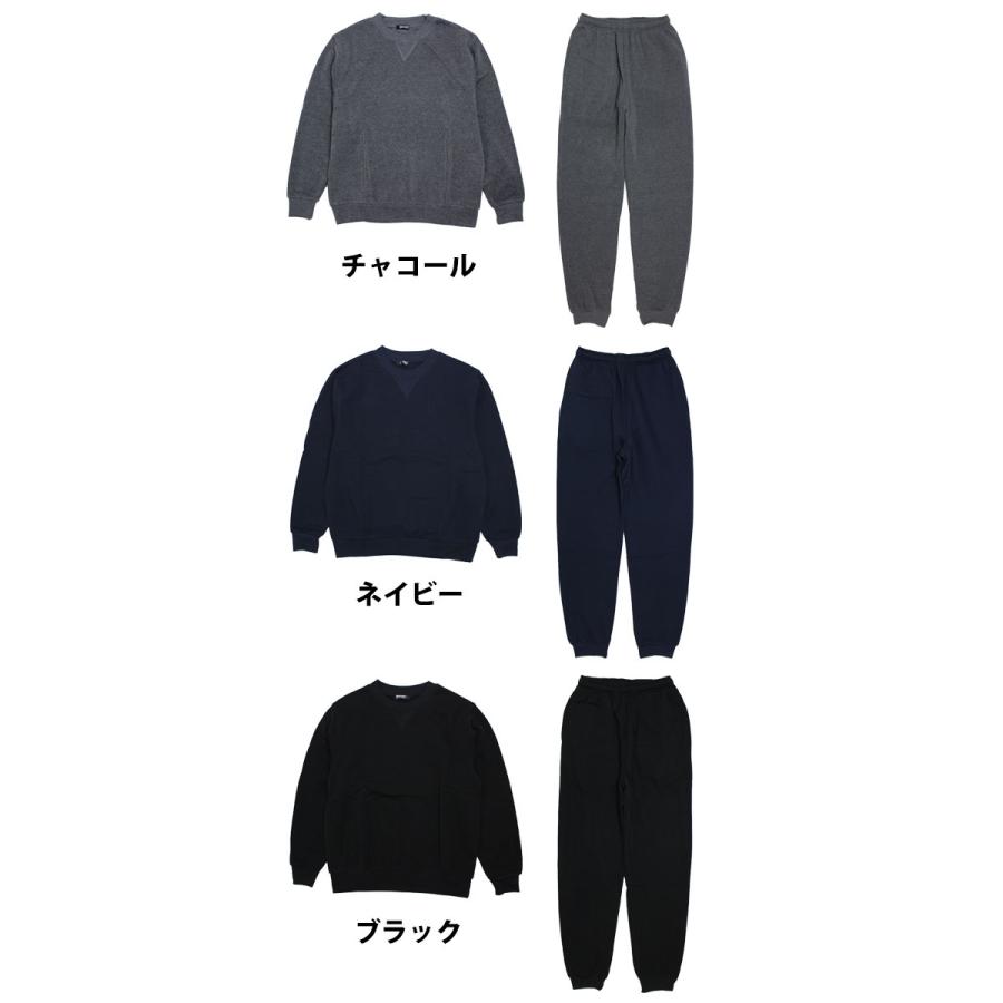 スウェット 上下 メンズ 裏起毛 トレーナー スウェットパンツ 上下セット 無地 M L LL |  | 01