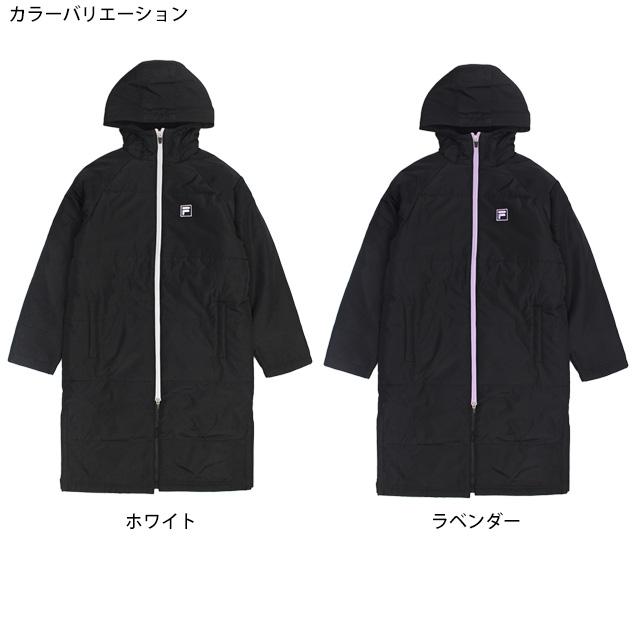 美品◎ミラ ショーン ベンチコート ブラック 黒 裏地フリース フード付き FILA（フィラ） ベンチコート 子供 キッズ ジュニア 男の子 女の子