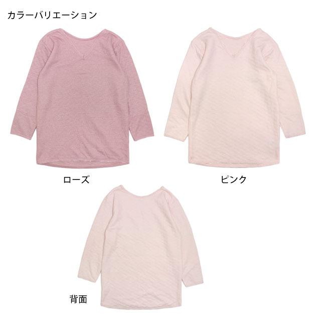 肌着 保温 8分袖 シャツ レディース 女性 綿混 ふんわり キルト レース付き Vネック 無地 婦人肌着 M L LL 3L |  | 01