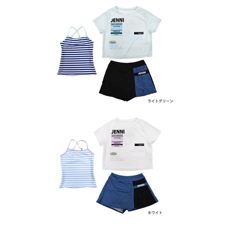 水着 女の子 キッズ ジュニア セパレート水着 JENNI ジェニー 子供 Tシャツ付き タンキニ キュロット 3点セット 140cm 150cm 160cm |  | 04