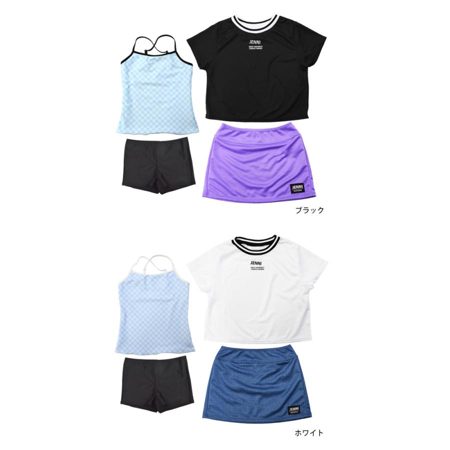 水着 女の子 キッズ ジュニア セパレート水着 JENNI ジェニー 子供 Tシャツ付き タンキニ スカート 4点セット 140cm 150cm 160cm |  | 04