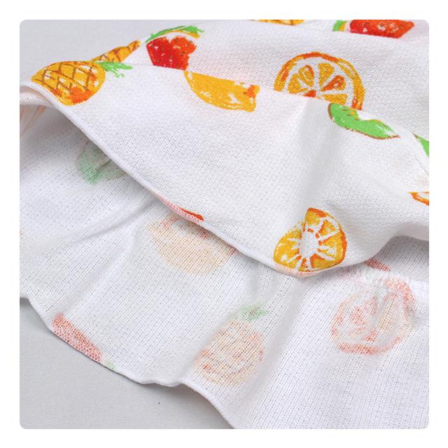 パジャマ 半袖 子供 キッズ 女の子 夏用 上下 腹巻付き 丸首 前開きタイプ くだもの柄 寝巻き  100cm 110cm 120cm 130cm |  | 02