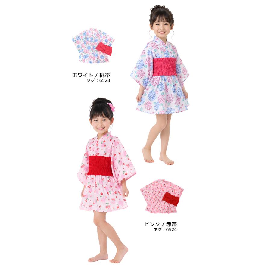 浴衣 ワンピース 浴衣ドレス 浴衣ワンピ― 女の子 キッズ 子供 和装 夏祭り 綿100%  らくらく着用 ゴムタイプ帯 100cm 110cm 120cm |  | 04