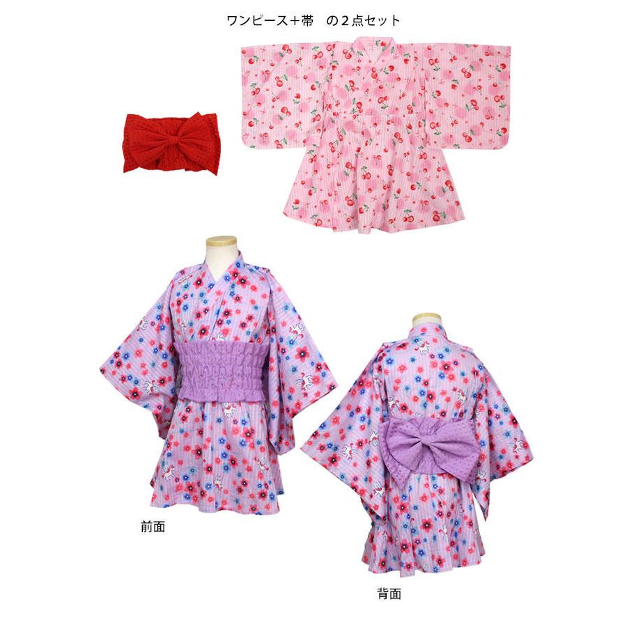 浴衣 ワンピース 浴衣ドレス 浴衣ワンピ― 女の子 キッズ 子供 和装 夏祭り 綿100%  らくらく着用 ゴムタイプ帯 100cm 110cm 120cm |  | 06