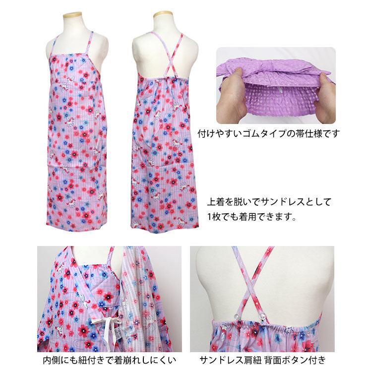 浴衣 サンドレス 2WAY ワンピース 3点セット 女の子 キッズ 子供 和装 夏祭り 綿100% ゴムタイプ帯 100cm 110cm 120cm 130cm 140cm |  | 05