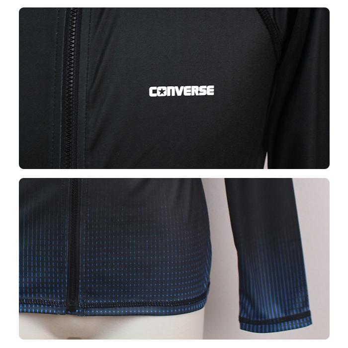 ラッシュガード 男の子 キッズ ジュニア 子供 コンバース CONVERSE 長袖 ジップアップ 学校 プール 海水浴 UV対策 140 150 160 170 | CONVERSE | 04