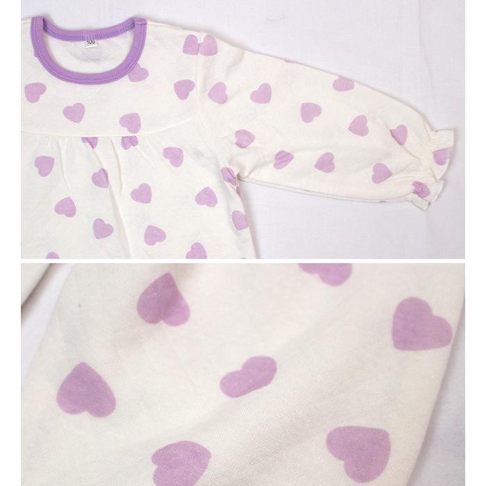 パジャマ キルト 長袖 子供 キッズ 女の子 中綿 上下 腹巻付き 丸首 かぶりタイプ ハート柄 寝巻き 秋 冬 100cm 110cm 120cm |  | 02