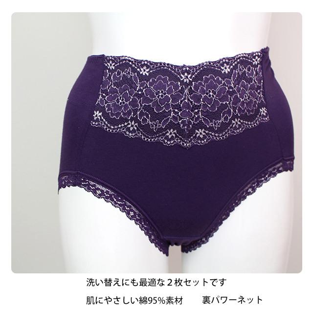 補正ショーツ レディース 2枚組 腰肉補正 ガードル 整える 裏パワーネット スタイルアップ 下着 パンツ M L LL |  | 02