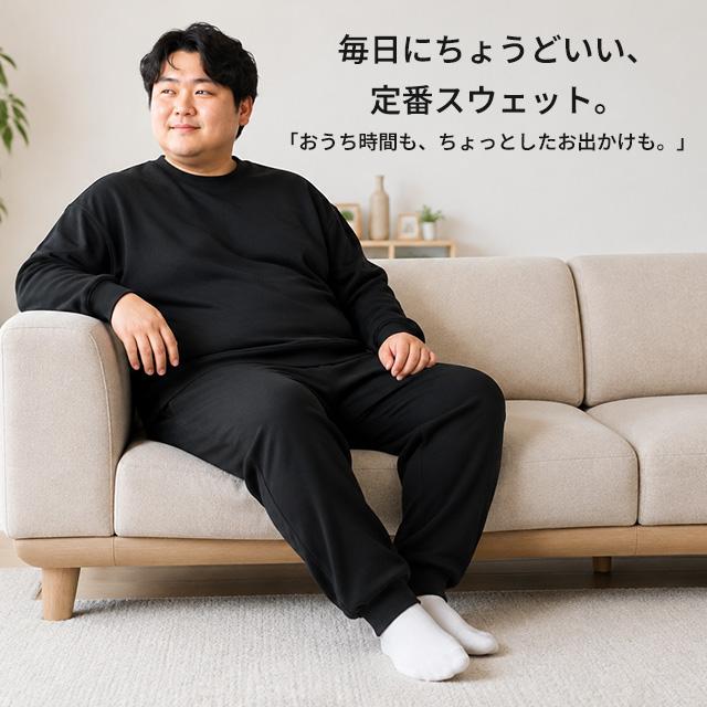 スウェット 上下 メンズ 男性 裏起毛 トレーナー スウェットパンツ 上下セット 大きいサイズ 無地 3L 4L 5L |  | 05