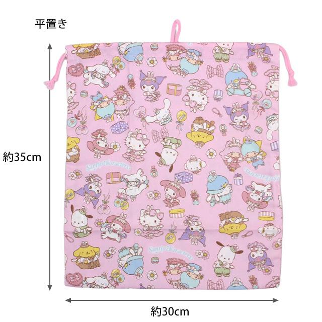 巾着袋 給食袋 女の子 サンリオ 給食エプロン入れ 体操服袋 Mサイズ 幼稚園 小学校 入園入学準備 日本製 子供 |  | 03