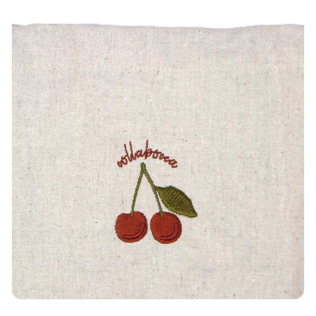 ランチ お弁当 袋 巾着 ポーチ 袋 キッズ 子供 女の子 チェリー 入園 入学準備 保育園 日本製 給食 巾着袋 お弁当箱入れ |  | 01