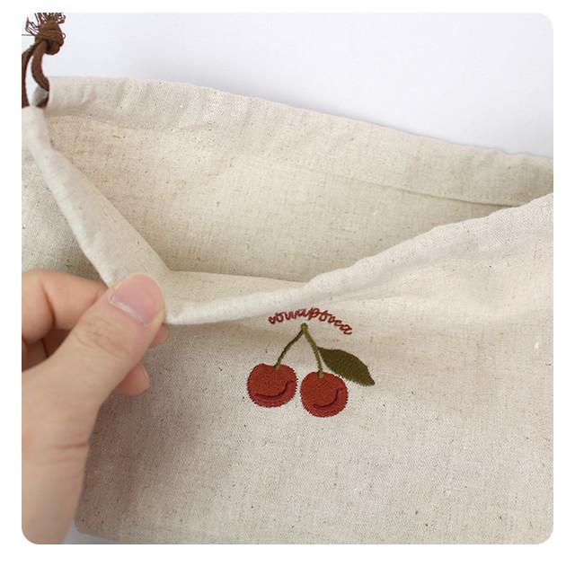 ランチ お弁当 袋 巾着 ポーチ 袋 キッズ 子供 女の子 チェリー 入園 入学準備 保育園 日本製 給食 巾着袋 お弁当箱入れ |  | 04