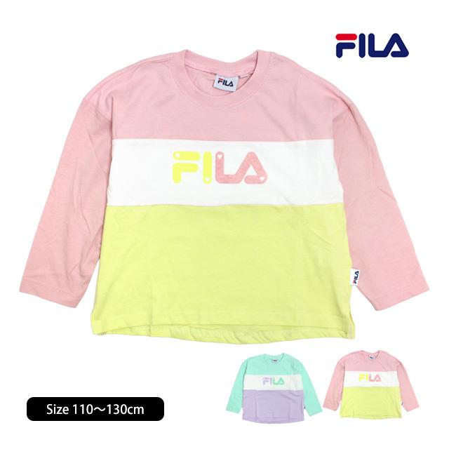 Tシャツ 長袖 キッズ フィラ FILA 綿100% 女の子 子供 カットソー ロンT 長袖Tシャツ | FILA