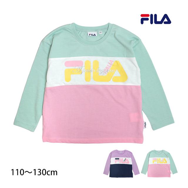 Tシャツ 長袖 キッズ フィラ FILA ITALIA 綿混 女の子 子供 カットソー ロンT 長袖Tシャツ | FILA