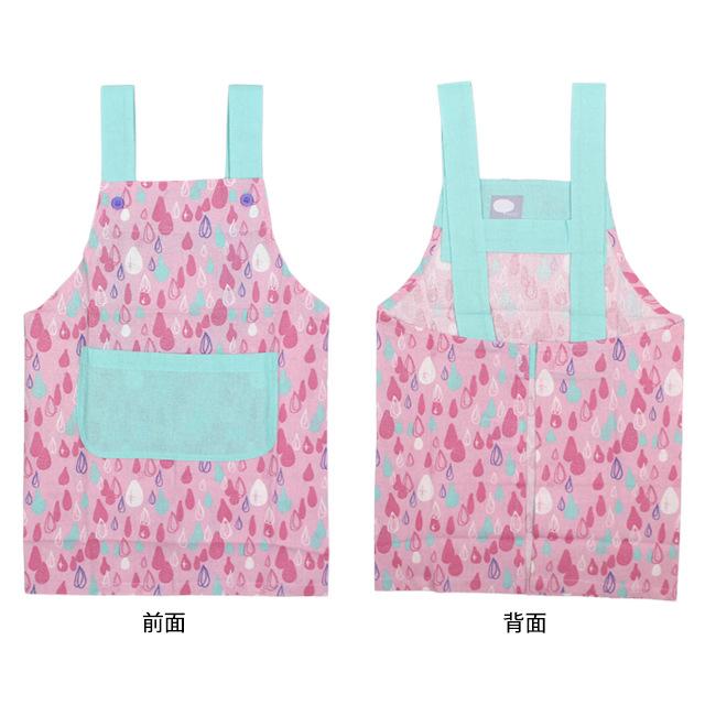 エプロン 子供用 キッズ しずく柄 三角巾付き H型 学校 給食 エプロン 男の子 女の子 三角布 エプロン2点セット 120cm〜130cm |  | 04