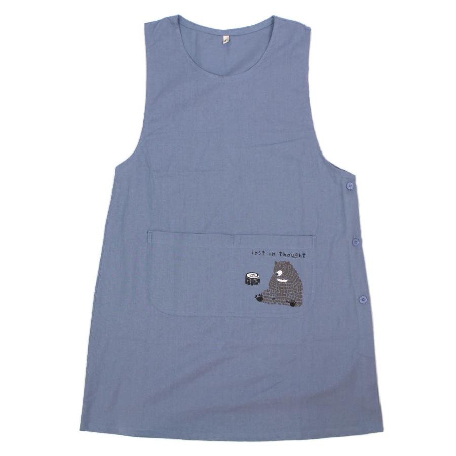 エプロン ラン型 かわいい カラーエプロン くま インド綿 女性 レディース 可愛い オシャレ 料理 家事 DIY ポケット付き フリーサイズ |  | 06