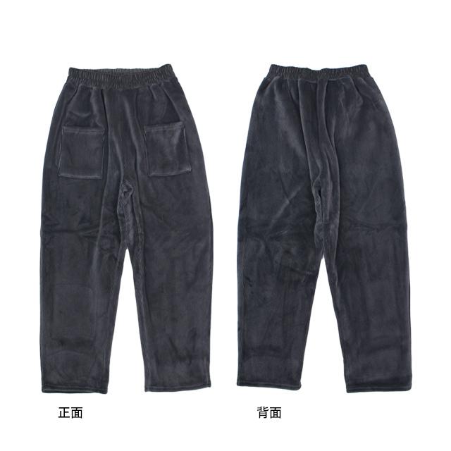 テーパードパンツ レディース 女性 婦人 9分丈 裏シャギー あったか ボトム 前ポケット ウエストゴム ストレッチ ストライプ 防寒 M-L LL |  | 03