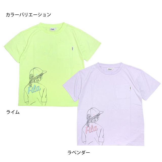 Tシャツ 半袖 キッズ ジュニア 女の子 フィラ FILA 綿混天竺生地 子供 半袖Tシャツ 140cm 150cm 160cm | FILA | 01