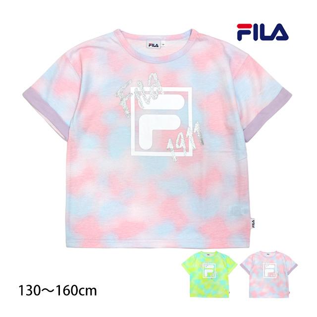 Tシャツ 半袖 キッズ ジュニア 女の子 フィラ FILA 綿混素材 ルーズシルエット 子供 半袖Tシャツ 130cm 140cm 150cm 160cm | FILA
