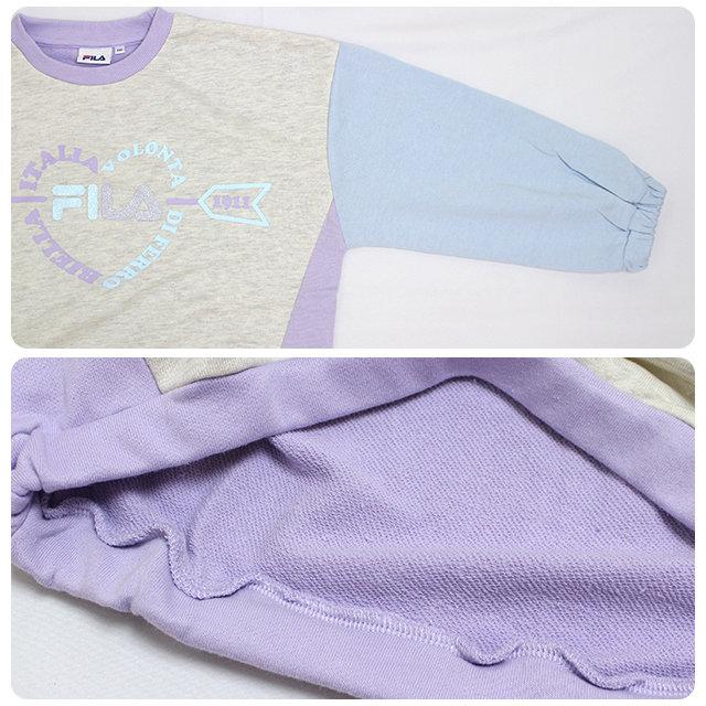スウェット トレーナー 女の子 キッズ ジュニア 子供 フィラ FILA ミニ裏毛 プルオーバー シャツ 130cm 140cm 150cm 160cm | FILA | 03