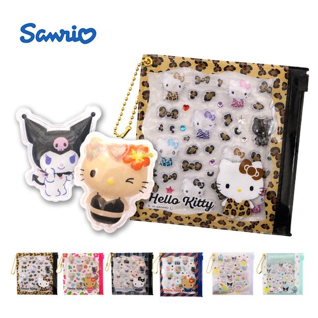 プチパーツ サンリオキャラクターズ シール デコシール デコパーツ 3D感 ぷっくり かわいい ケース付き 小物入れ | 