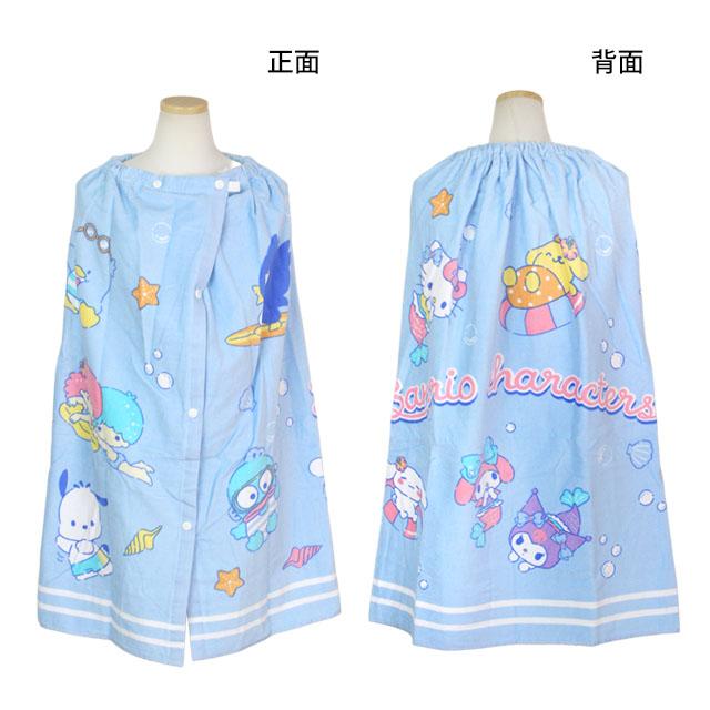 ラップタオル 巻きタオル 子供 キッズ ジュニア 女の子 女の子 サンリオキャラクター 水泳 プール スイミング 着替え バスタオル 80cm |  | 02