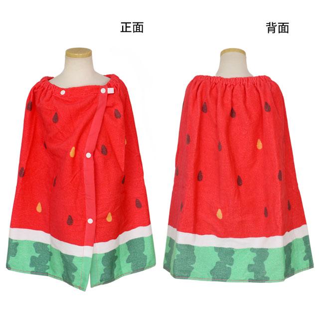 ラップタオル 巻きタオル 子供 キッズ ジュニア 女の子 スイカ 水泳 プール スイミング 着替え バスタオル 60cm |  | 02