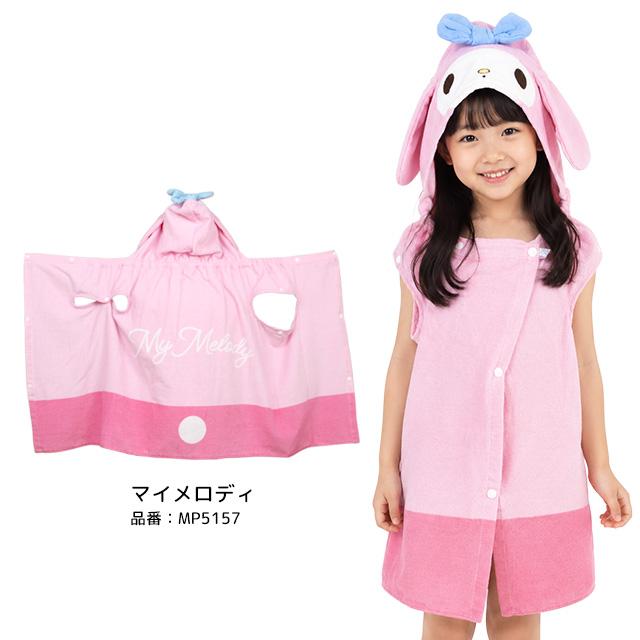 フード付き ラップタオル 巻きタオル なりきり サンリオ キッズ 子供 マイメロディ ハローキティ 日よけ バスタオル 60cm丈 |  | 04