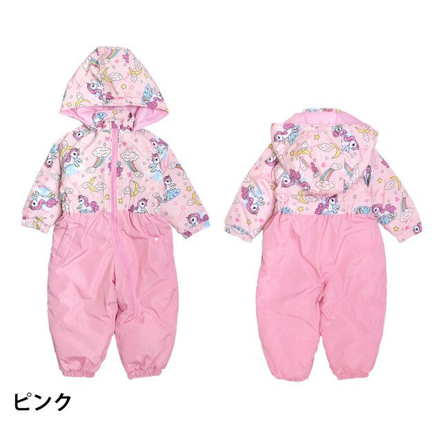 ベビー ジャンプスーツ 女の子 子供 ユニコーン柄 スノーウェア 雪遊び 中綿 カバーオール つなぎ 80cm 90cm 95cm |  | 03