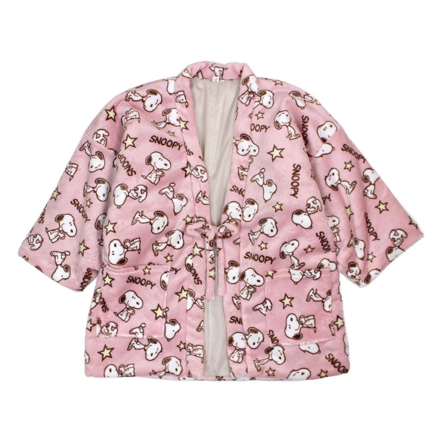 フリース はんてん スヌーピー レディース 女性用 どてら  中綿 綿入れ あったか 半てん ちゃんちゃんこ 部屋着 ルームウェア |  | 09