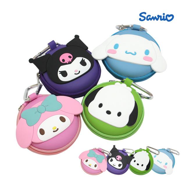 ミニポーチ キッズ 女の子 小物入れ イヤホンケース サンリオキャラクター キーケース カナビラ付き | 