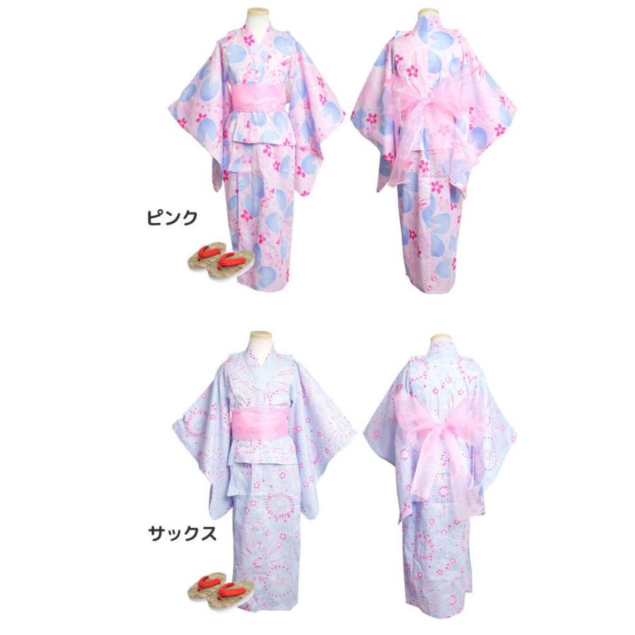 セール 浴衣 女の子 子供 キッズ ゆかた 着付け簡単 草履付き3点セット シフォン帯 浴衣セット 100cm 110cm 1cm 130cm Y 1 タイムリー ファッションストア 通販 Yahoo ショッピング