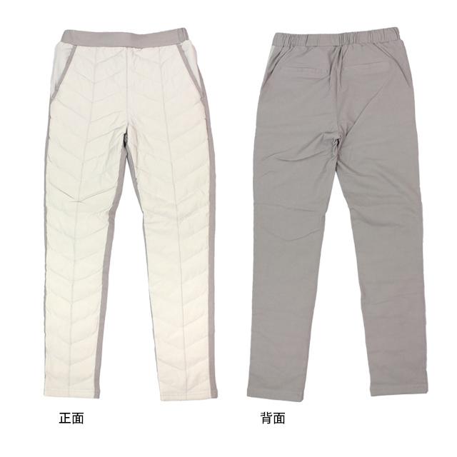 ダウンパンツ レディース テーパード 女性 婦人 あったか ボトム ウエストゴム ストレッチ タイト スリムパンツ 登山 防寒 M L LL |  | 03