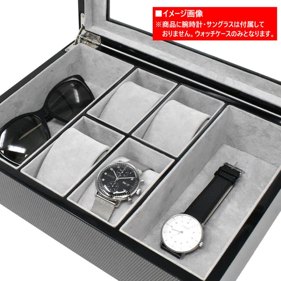 【SALE】Georgio Fellini ジョルジオフェリーニ B265 腕時計ケース ウォッチケース ボックス型 ガラス板 6本収納 |  | 01