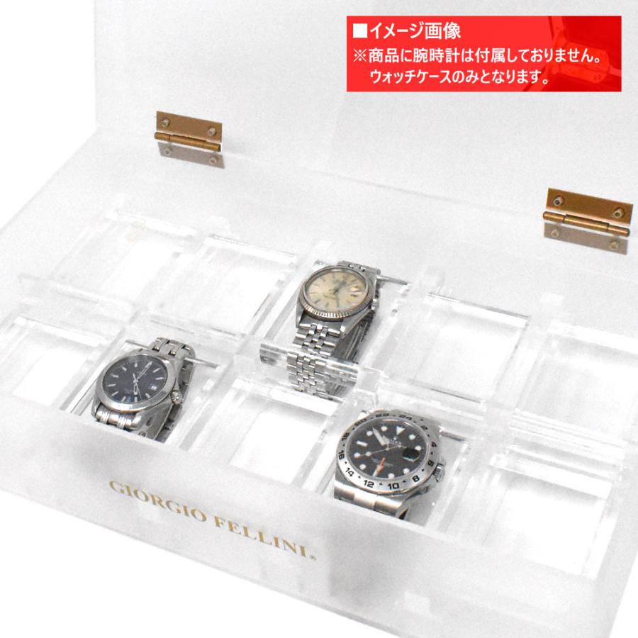 Georgio Fellini ジョルジオフェリーニ B275 腕時計ケース ウォッチケース ボックス型 クリア 10本収納 |  | 01