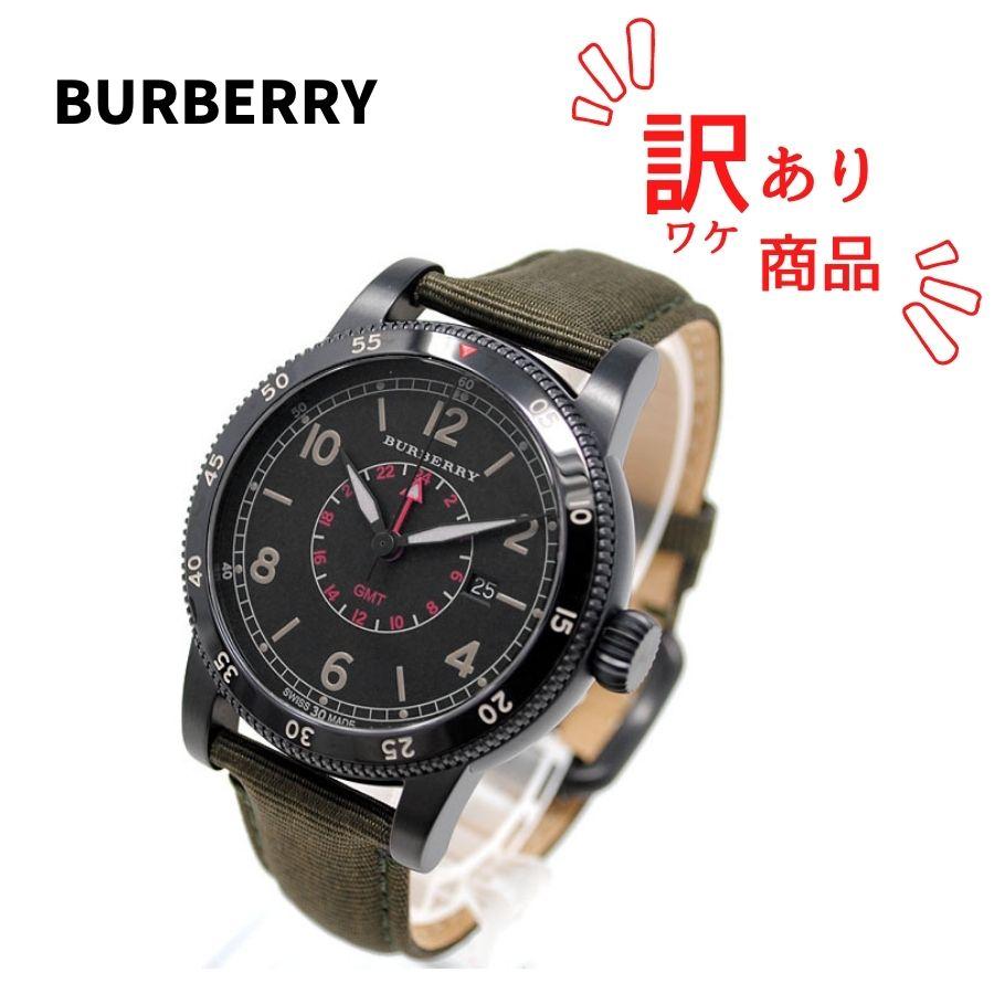 稼動品　Burberrys バーバリー アラビアインデックス　ボーイズ腕時計 BURBERRY】バーバリー 腕時計 メンズ GMT 100M防水 カーキ 本革レザー