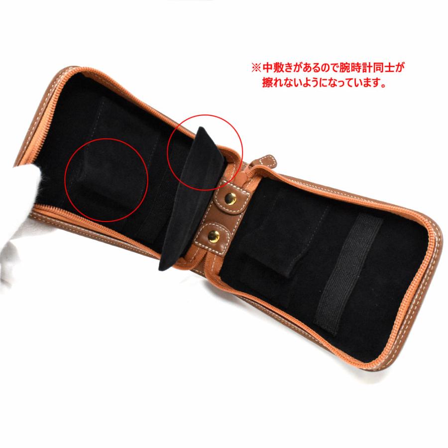 【SALE】Georgio Fellini ジョルジオフェリーニ W1084 腕時計ケース 携帯用 ファスナー式 4本収納 |  | 08