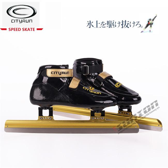 新生活 スピードスケート靴 ノーマル スケート 靴 マイクロファイバー カーボン構造 シューズ 固定式 エッジカバー付き 研磨済み ギフト プレゼント Materialworldblog Com