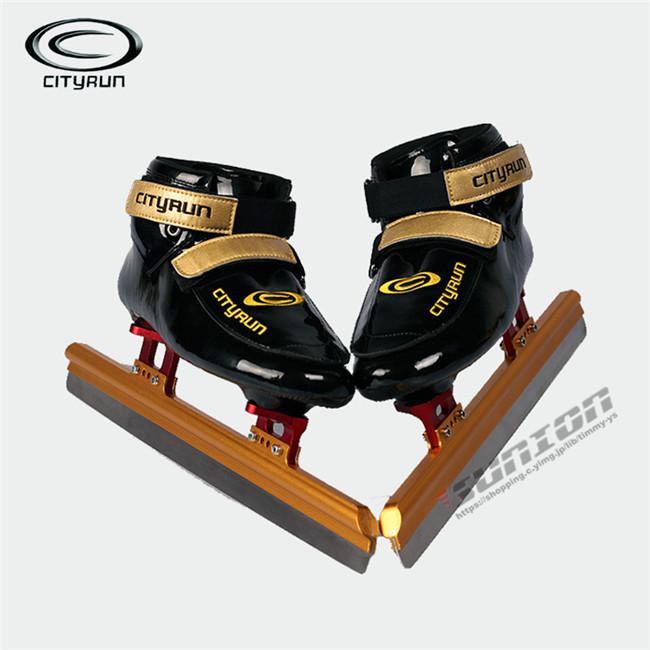 新生活 スピードスケート靴 ノーマル スケート 靴 マイクロファイバー カーボン構造 シューズ 固定式 エッジカバー付き 研磨済み ギフト プレゼント Materialworldblog Com