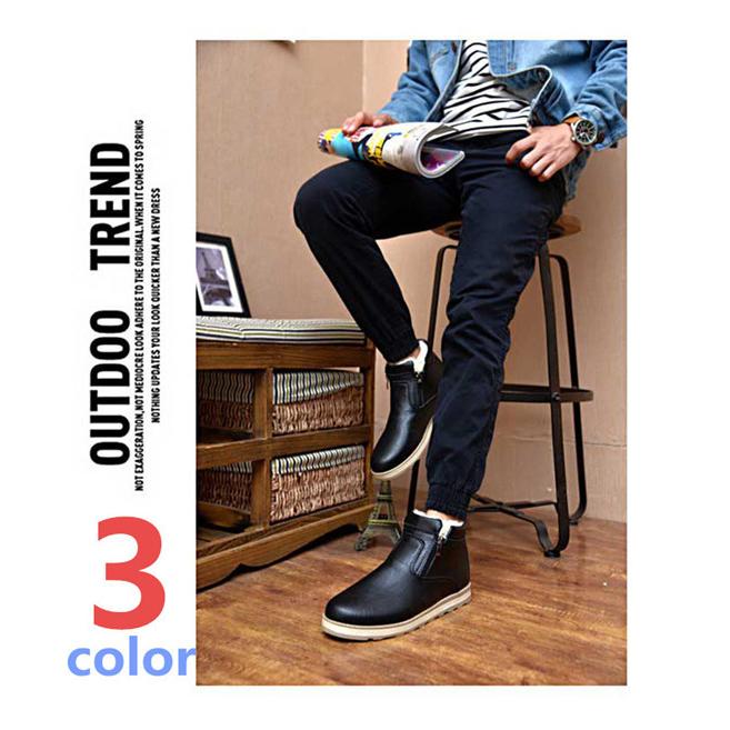 ムートンブーツ スノーブーツ メンズ ショートブーツ 冬靴 ブーツ シューズ 防寒防滑 裏起毛 暖か