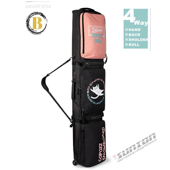 スノーボードケース キャスター 付き オールインワン 大容量収納 4WAY 前面3ポケット ボードケース スノーボード ウェア ボード ブーツ ゴーグル など収納可 