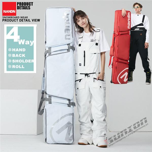 スノーボードケース キャスター 付き オールインワン 大容量収納 4WAY 前面3ポケット ボードケース スノーボード ウェア ボード ブーツ ゴーグル など収納可