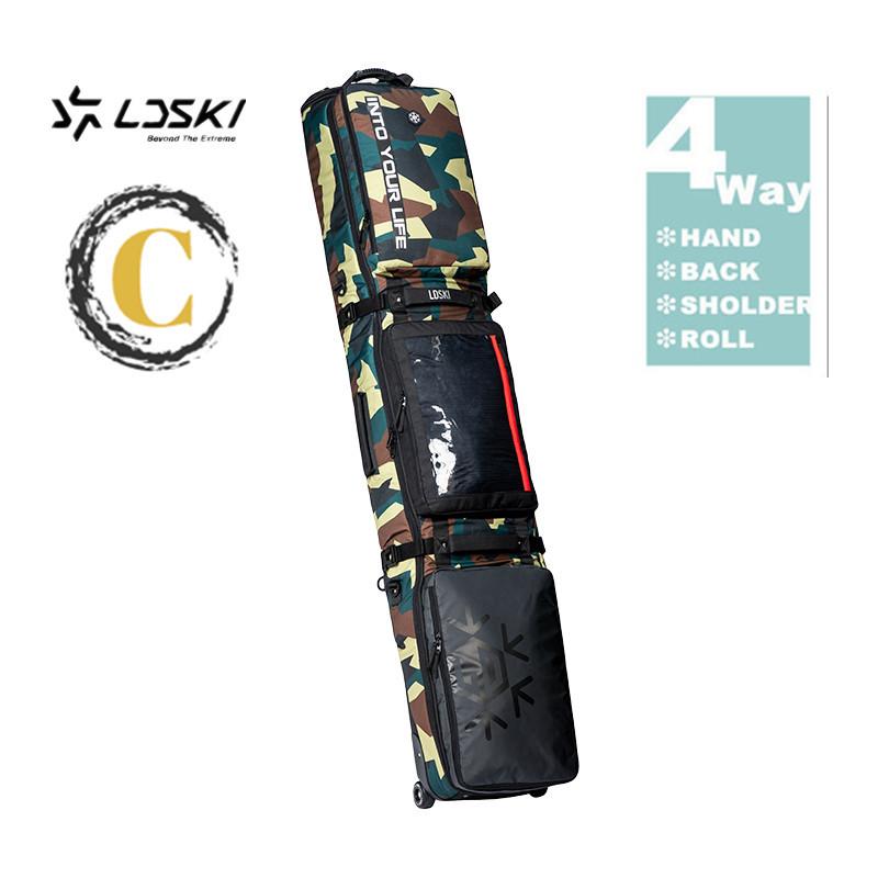 スノーボードケース キャスター 付き オールインワン 大容量収納 4WAY 前面3ポケット ボードケース スノーボード ウェア ボード ブーツ ゴーグル など収納可 